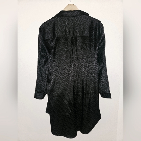 Black Silk Shirt Dress Tie Front - Picture 3 of 3